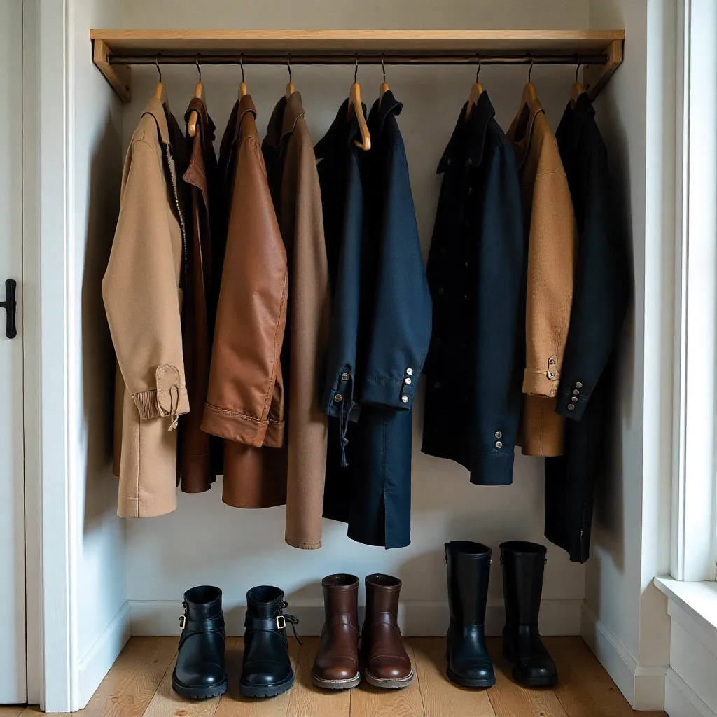 Olika tyger staplade i lager